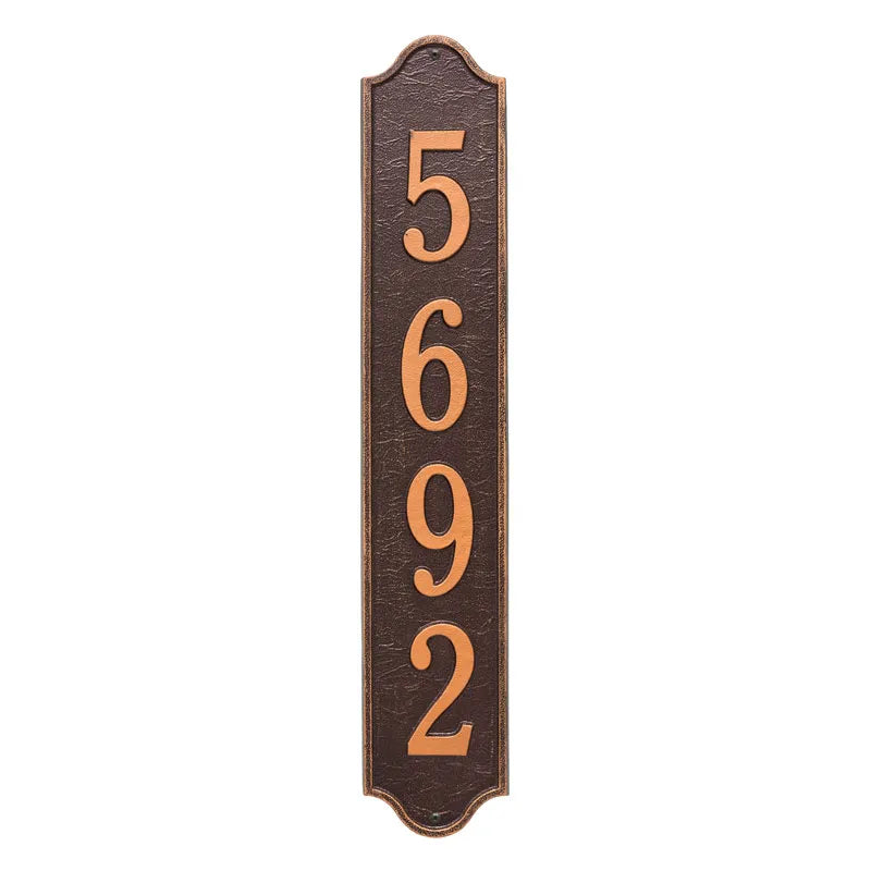 Whitehall Products Personalized Admiral Vertical Estate Wall Plaque One Line Black/gold