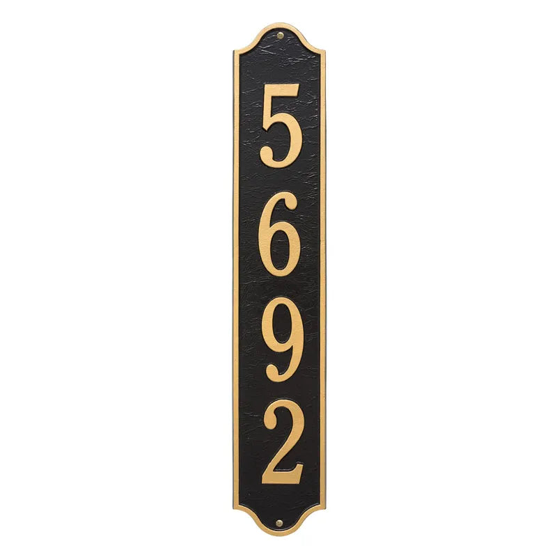 Whitehall Products Personalized Admiral Vertical Estate Wall Plaque One Line Black/silver