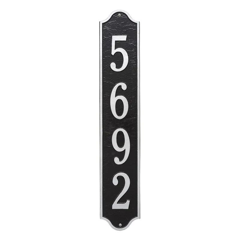 Whitehall Products Personalized Admiral Vertical Estate Wall Plaque One Line Black/white