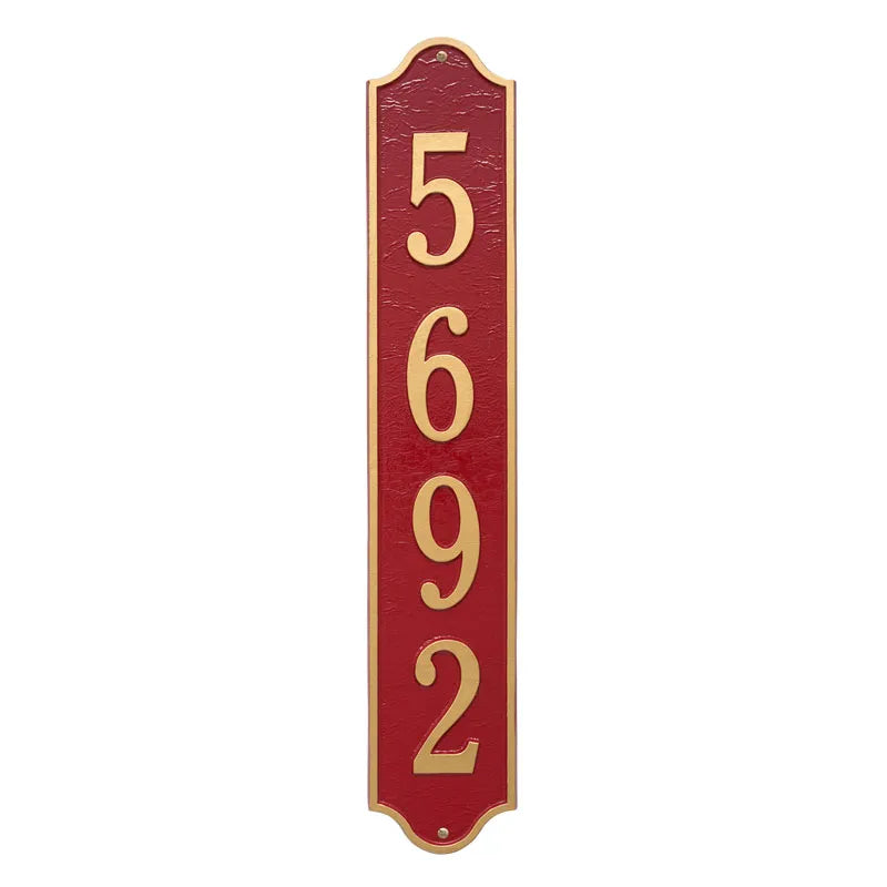 Whitehall Products Personalized Admiral Vertical Estate Wall Plaque One Line White/gold