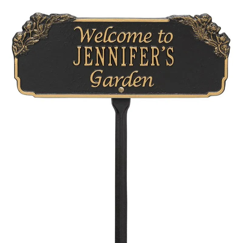 Whitehall Products Garden Welcome Personalized Lawn Plaque One Line