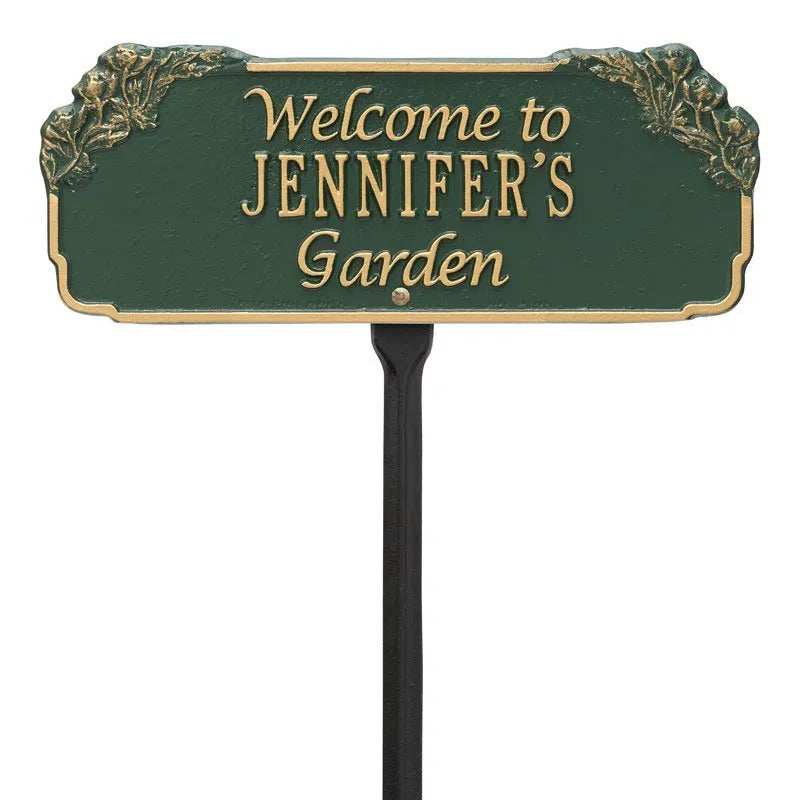 Whitehall Products Garden Welcome Personalized Lawn Plaque One Line