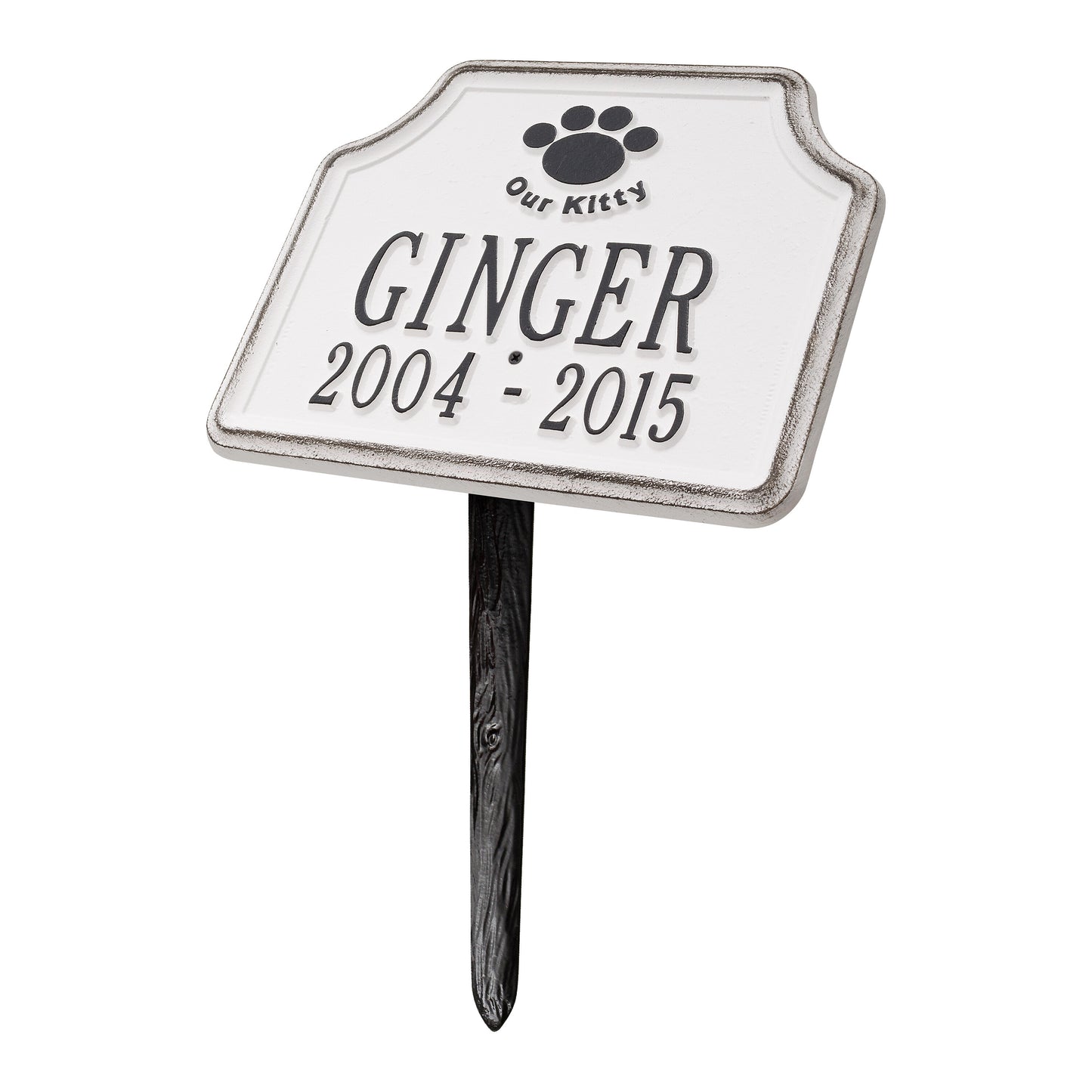 Whitehall Products Our Kitty Cat Memorial Personalized Lawn Plaque Two Lines