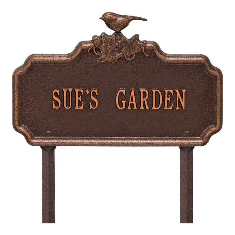 Whitehall Products Chickadee Ivy Garden Personalized Lawn Plaque One Line