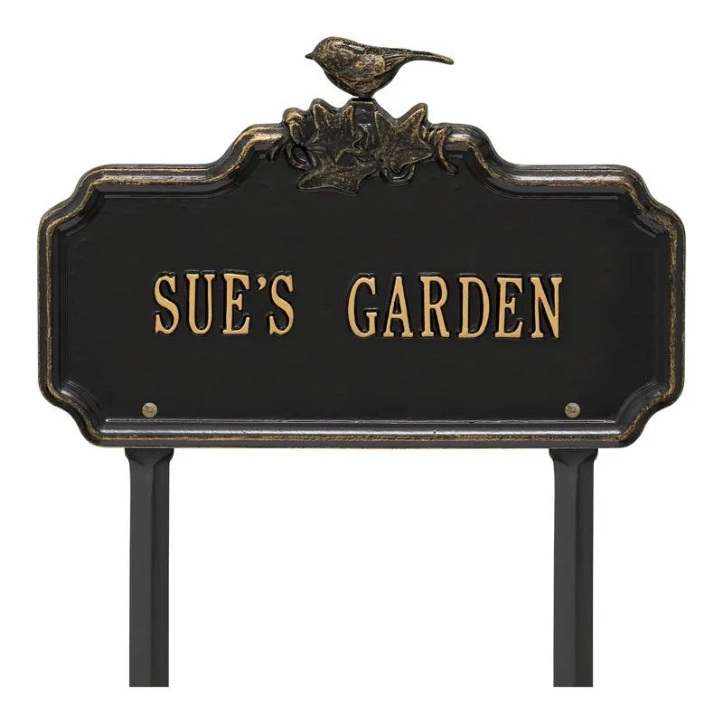 Whitehall Products Chickadee Ivy Garden Personalized Lawn Plaque One Line