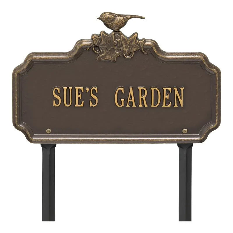 Whitehall Products Chickadee Ivy Garden Personalized Lawn Plaque One Line