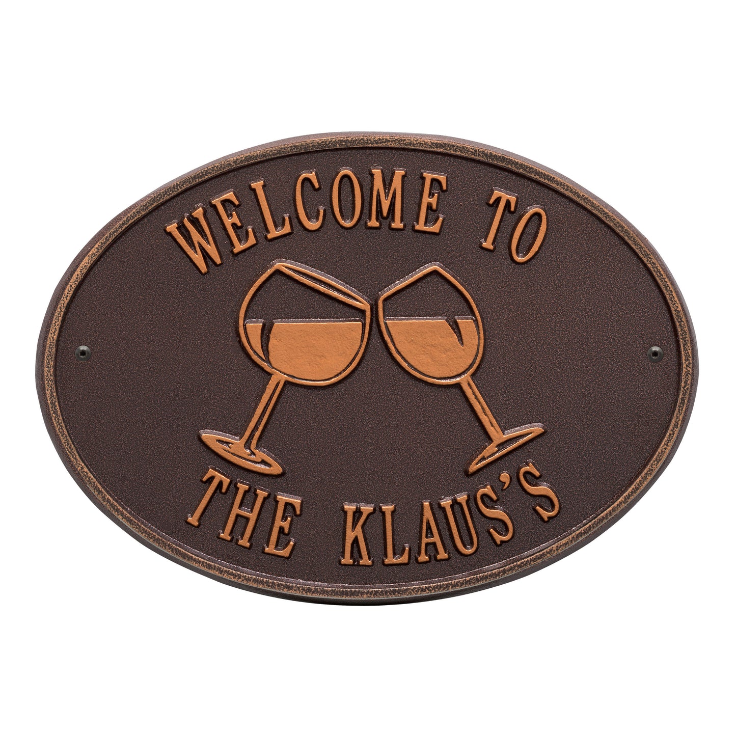 Whitehall Products Personalized Wine Plaque Two Lines Black/gold