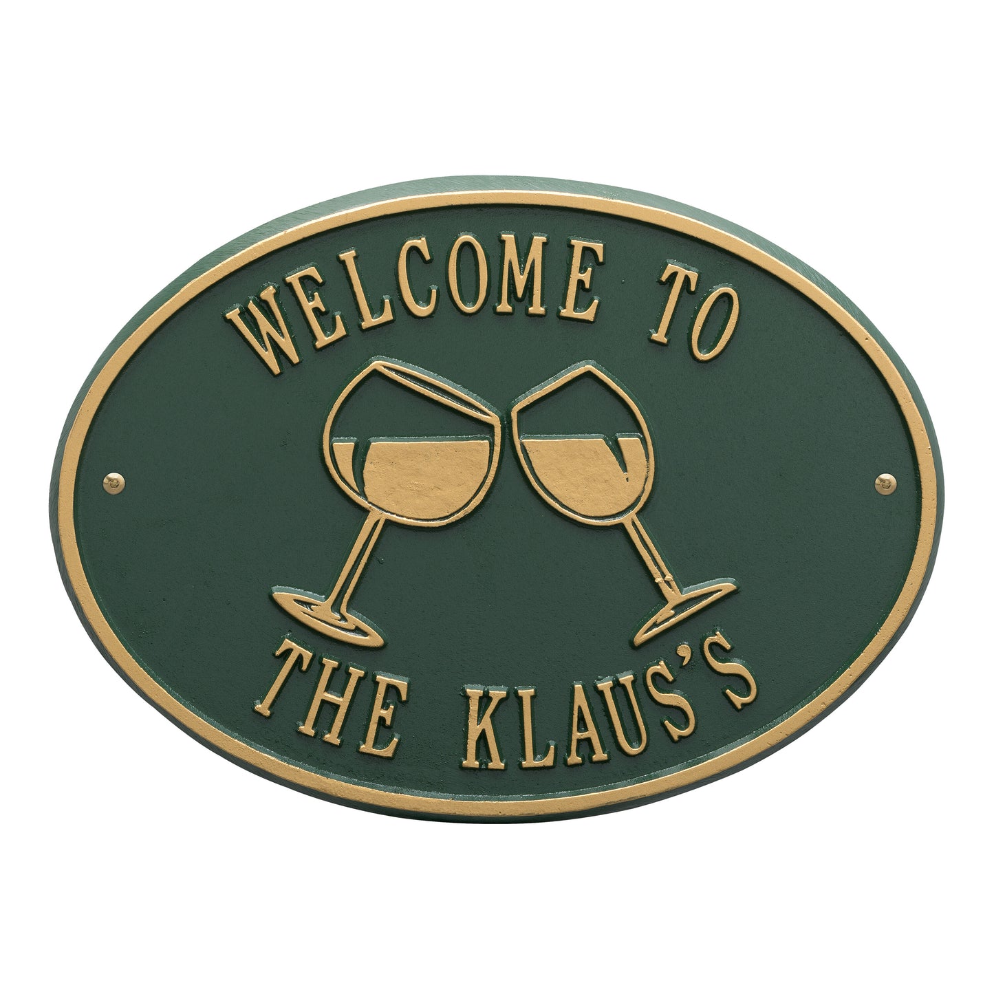 Whitehall Products Personalized Wine Plaque Two Lines Bronze/gold