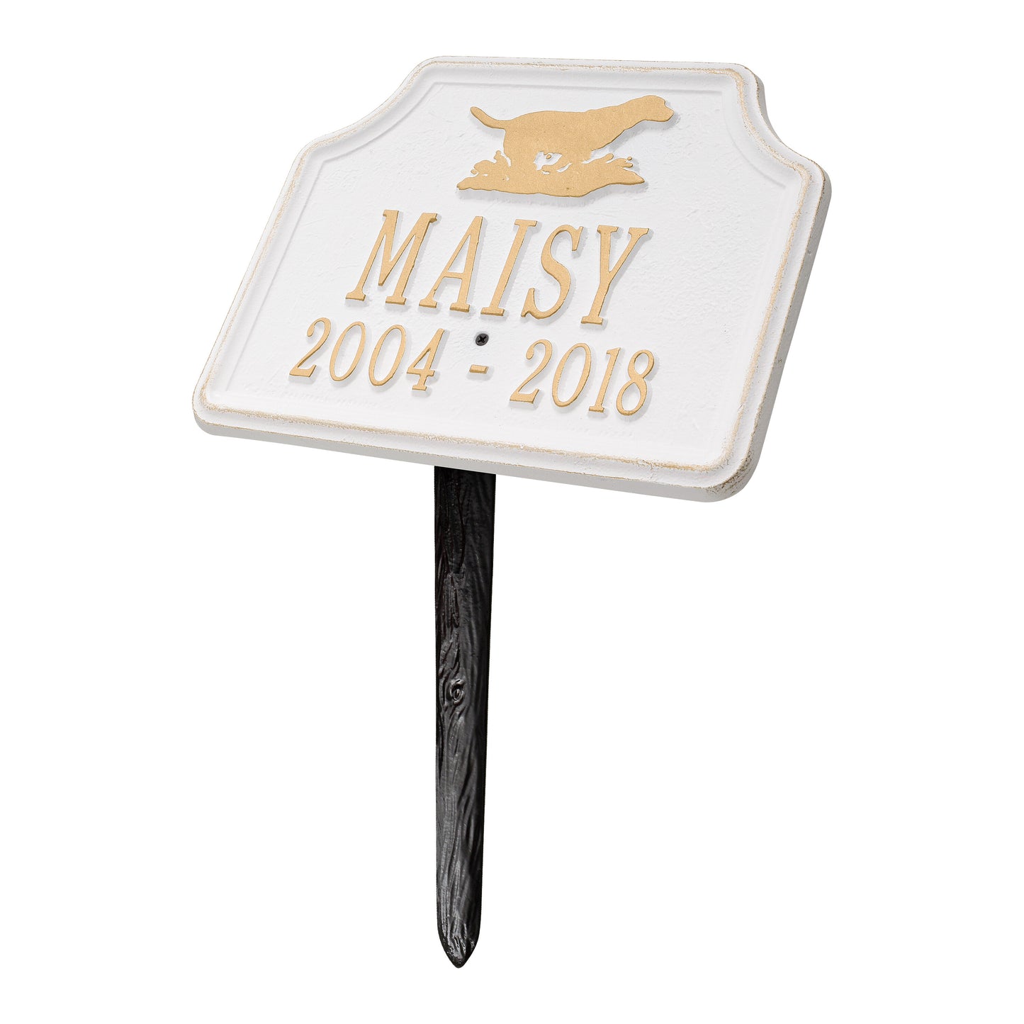 Whitehall Products Retriever Dog Memorial Personalized Lawn Plaque Two Lines