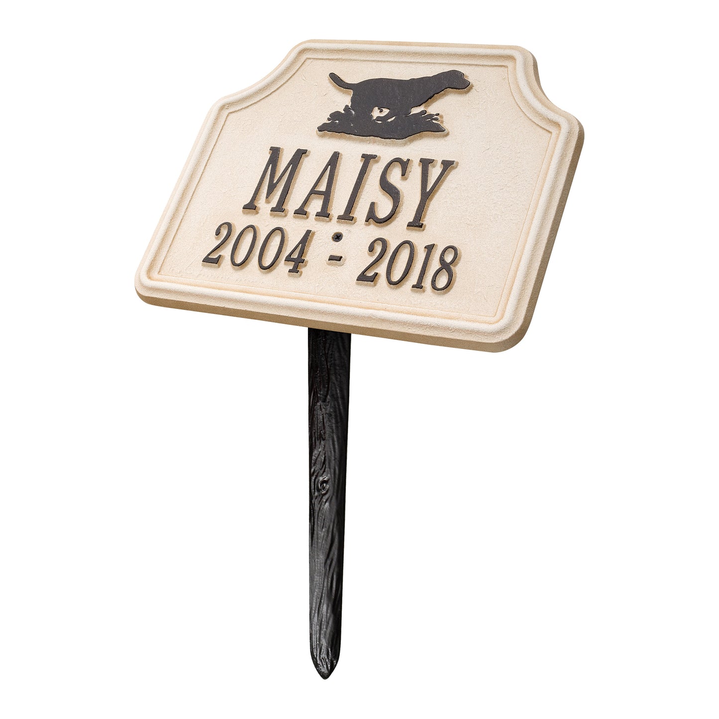 Whitehall Products Retriever Dog Memorial Personalized Lawn Plaque Two Lines