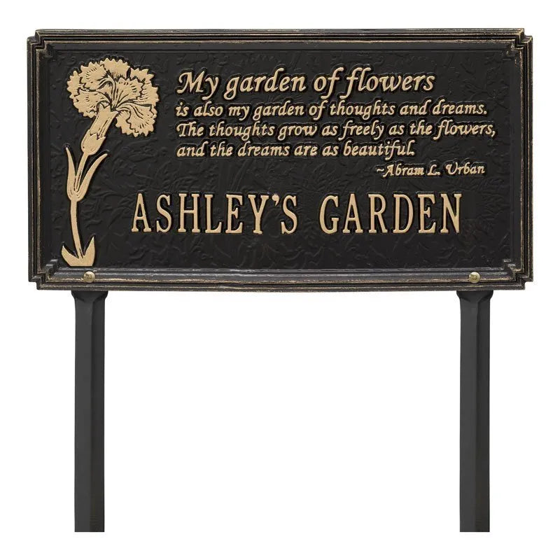 Whitehall Products Dianthus Garden Personalized Lawn Plaque One Line