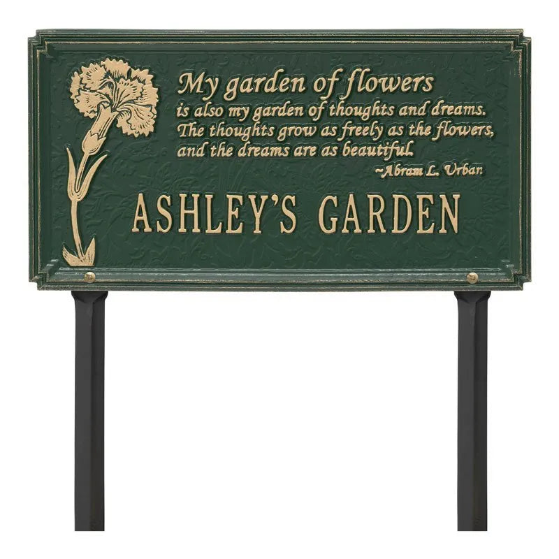 Whitehall Products Dianthus Garden Personalized Lawn Plaque One Line