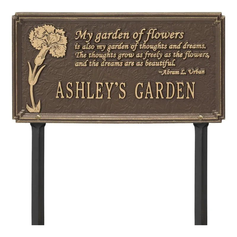 Whitehall Products Dianthus Garden Personalized Lawn Plaque One Line