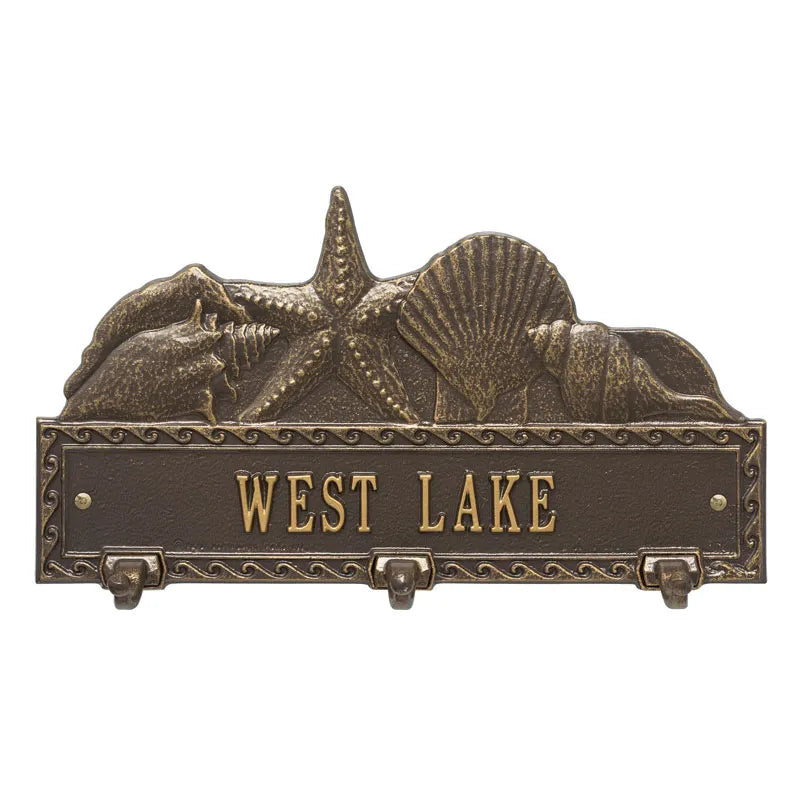 Whitehall Products Personalized Sea Shell Hook Plaque One Line