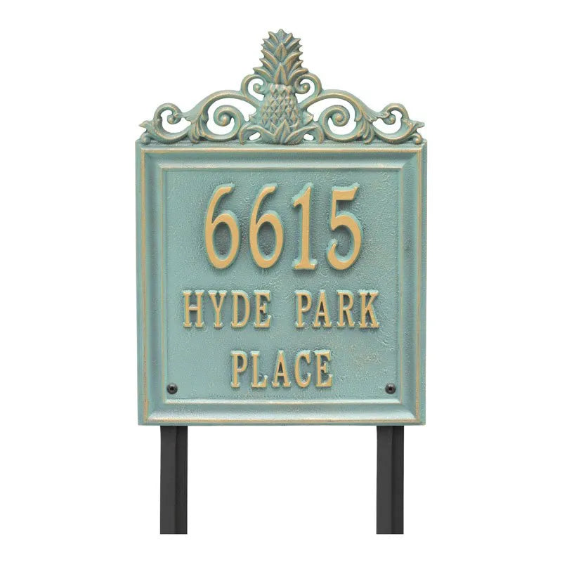 Whitehall Products Personalized Lanai Standard Lawn Plaque Three Line Pewter/silver