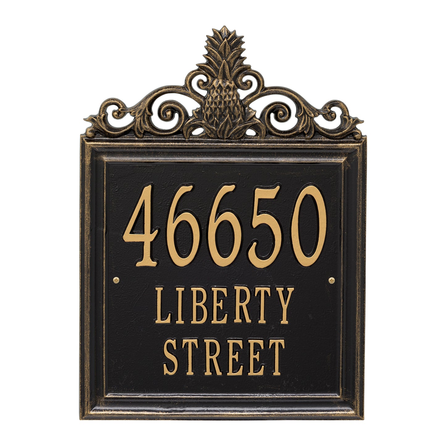 Whitehall Products Personalized Lanai Estate Wall Plaque Three Line Black/silver