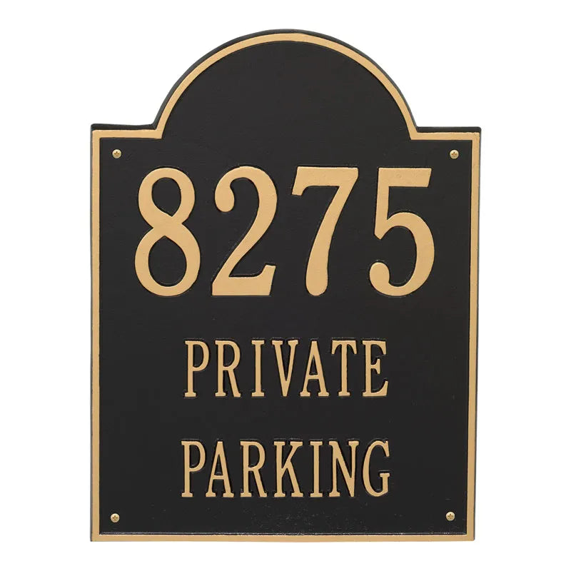 Whitehall Products Extra Large Arch Plaque Three Lines Black/silver