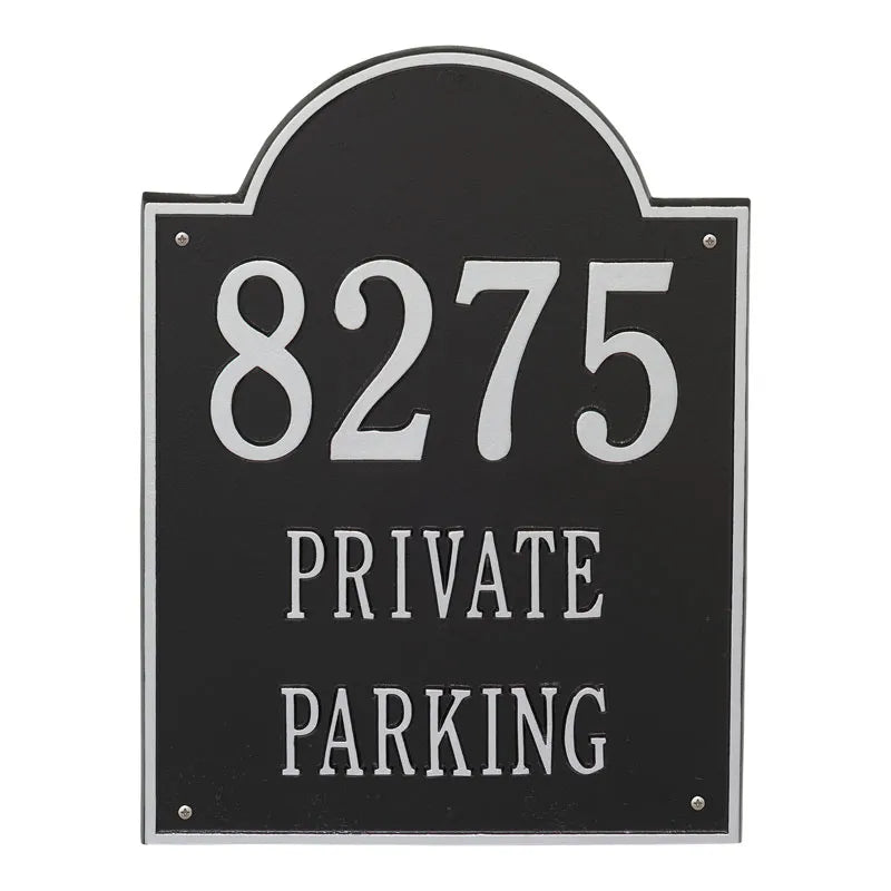 Whitehall Products Extra Large Arch Plaque Three Lines Black/white