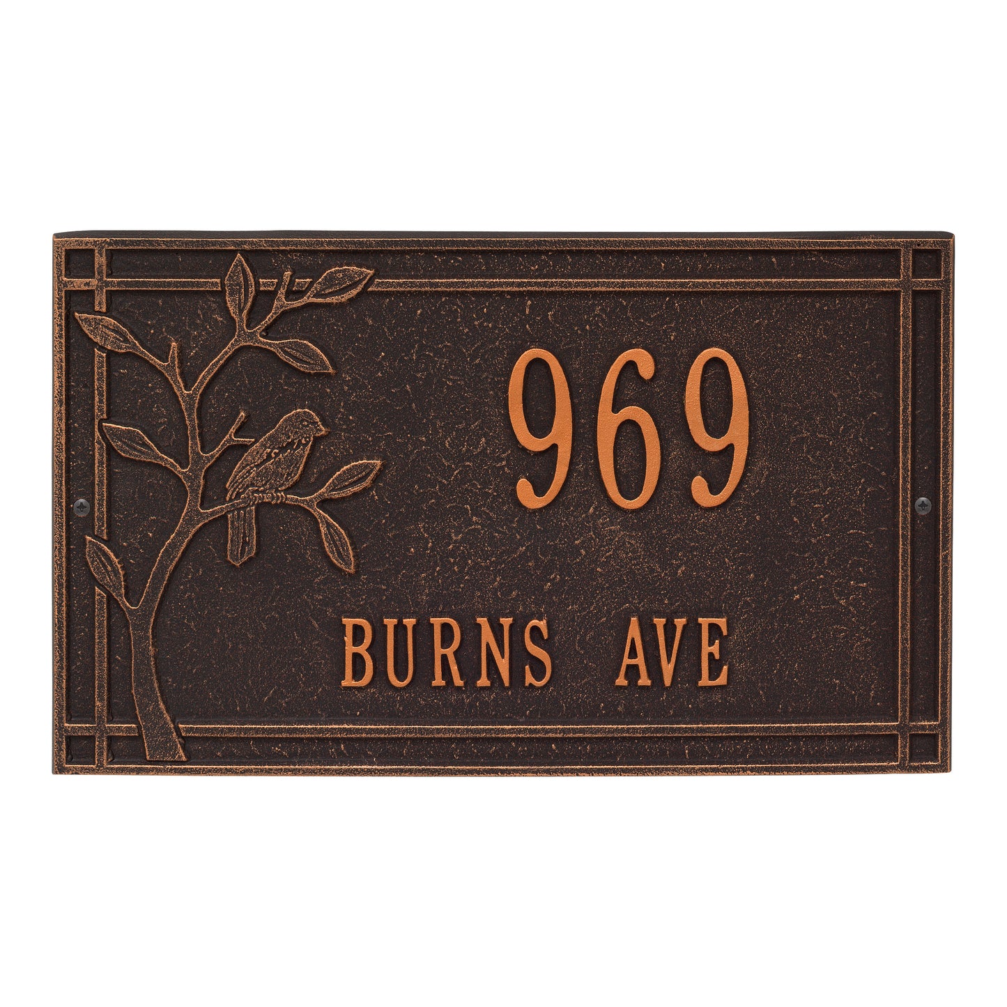 Whitehall Products Personalized Woodridge Bird Standard Wall Plaque Two Lines Bronze/gold