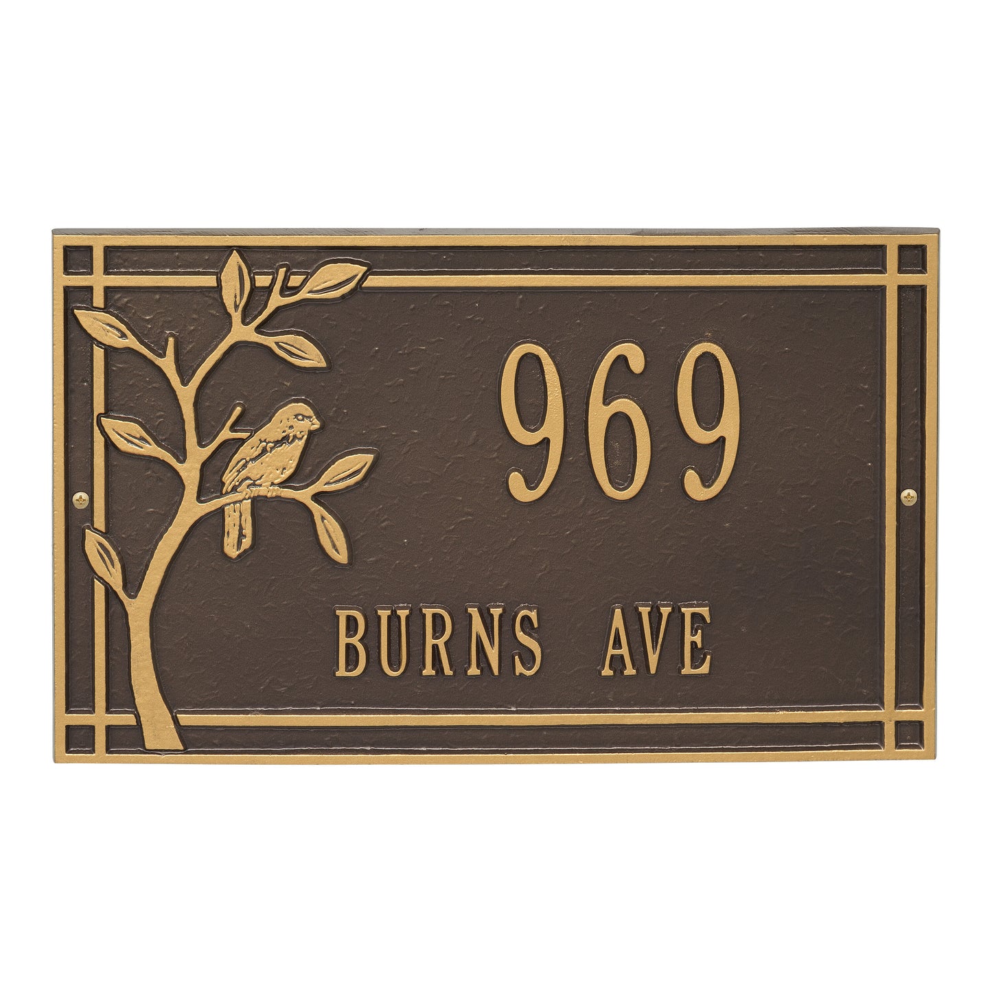 Whitehall Products Personalized Woodridge Bird Standard Wall Plaque Two Lines