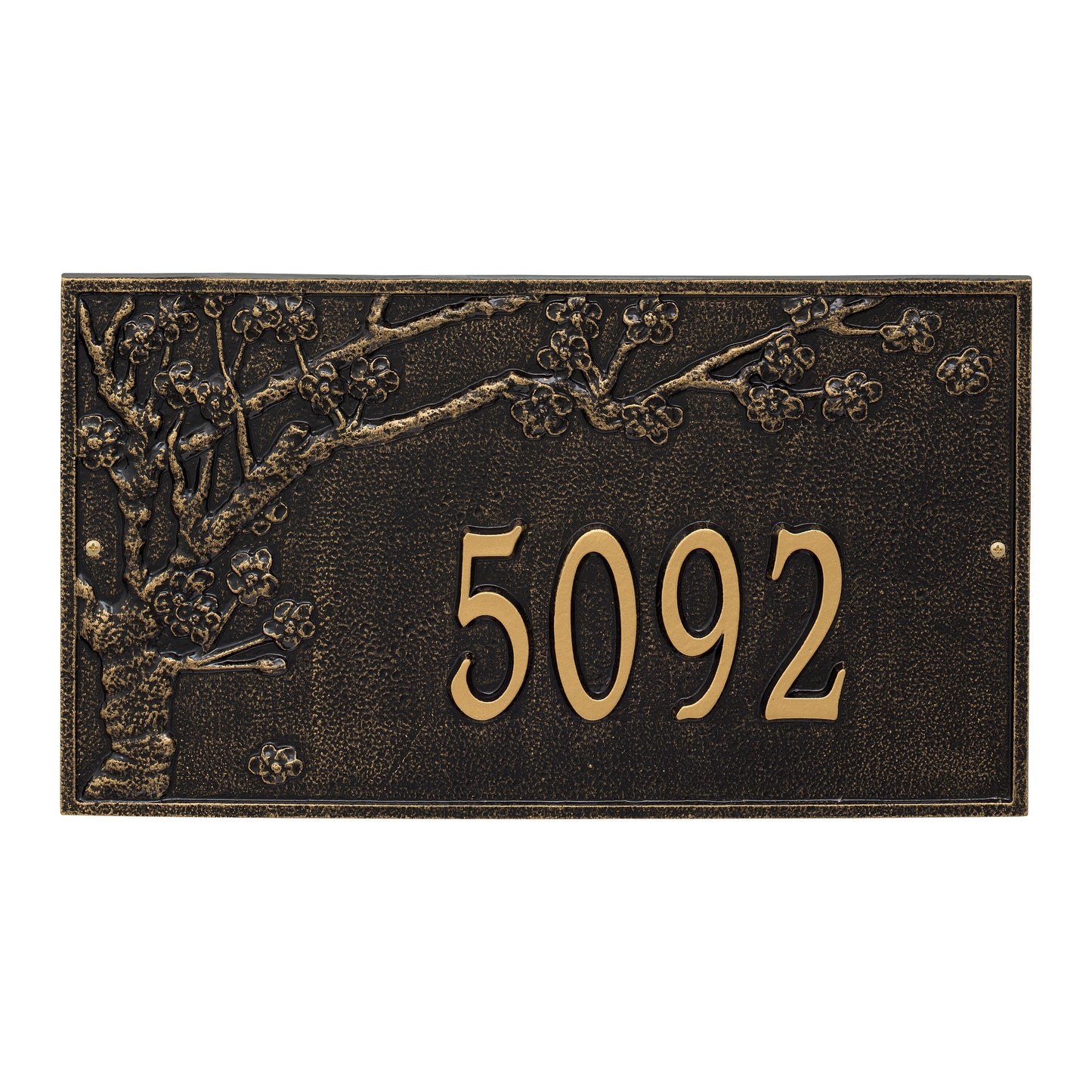 Whitehall Products Personalized Spring Blossom Estate Wall Plaque One Line Black/silver