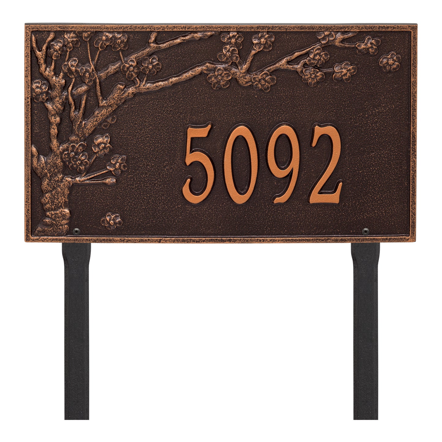 Whitehall Products Personalized Spring Blossom Estate Lawn Plaque One Line Black/gold
