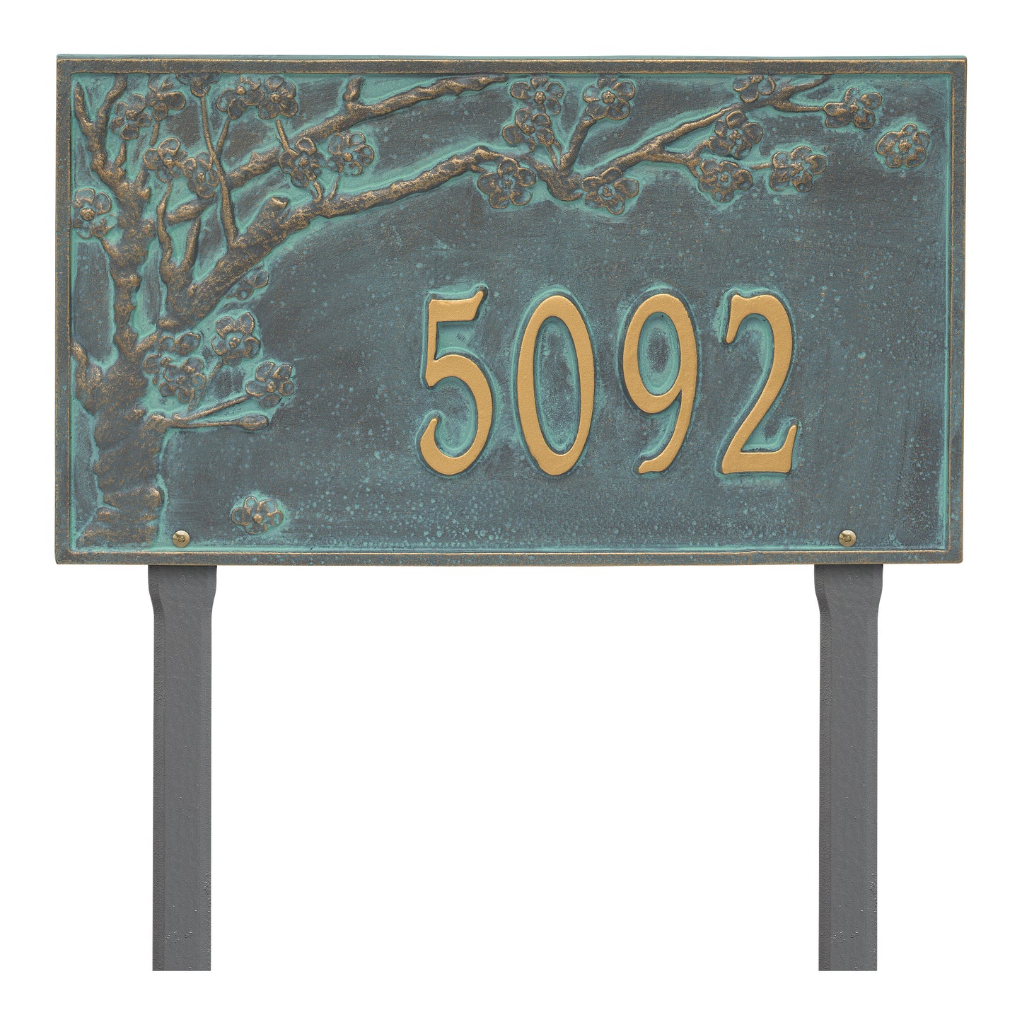 Whitehall Products Personalized Spring Blossom Estate Lawn Plaque One Line Oil Rubbed Bronze