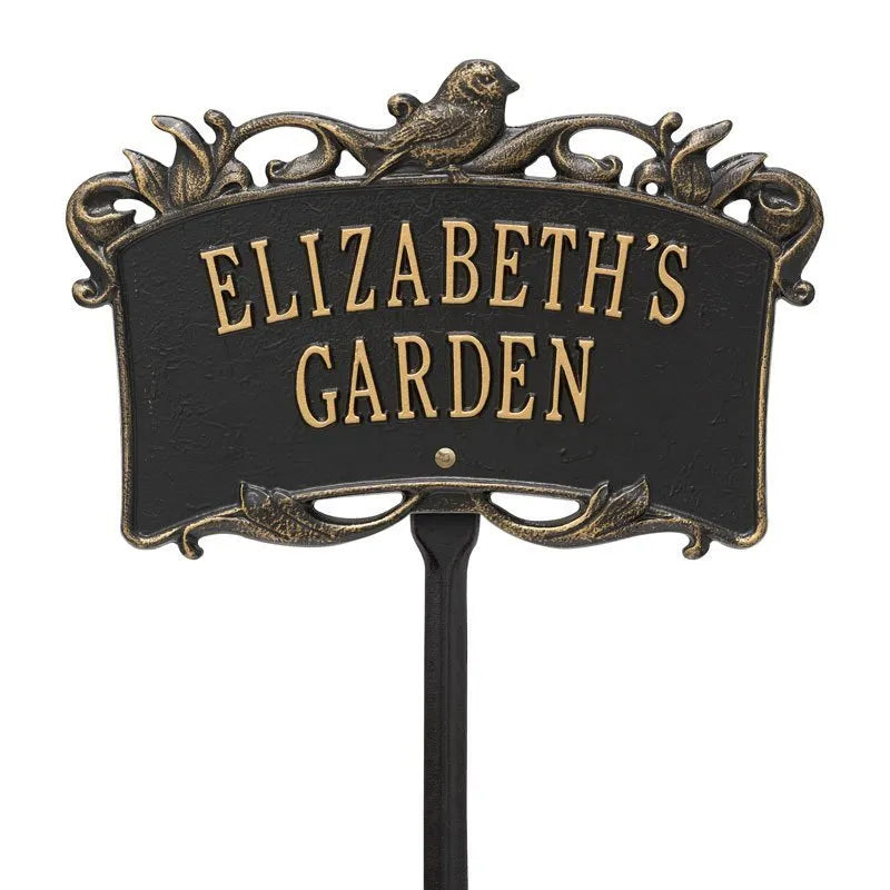 Whitehall Products Song Bird Garden Personalized Lawn Plaque Two Lines