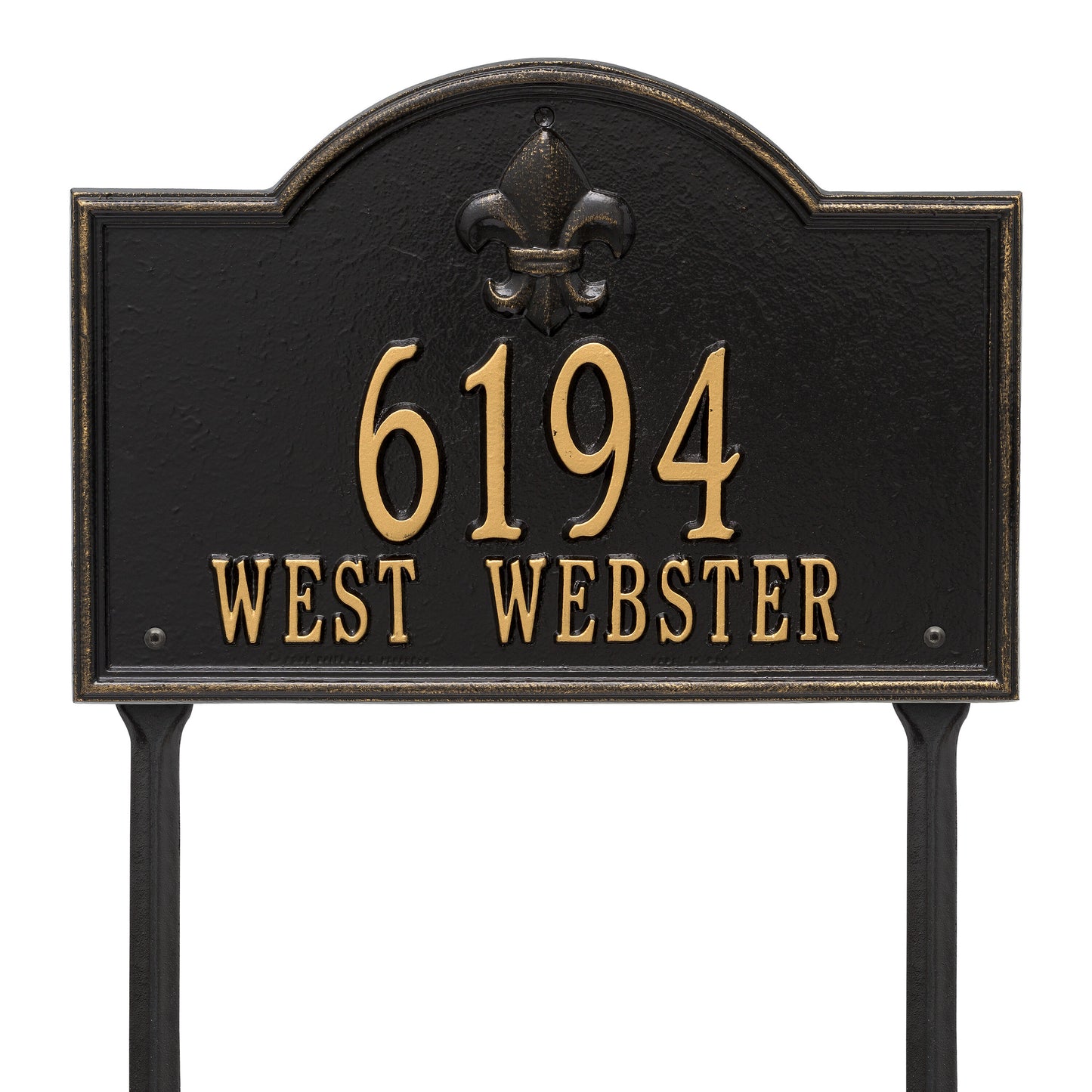 Whitehall Products Bayou Vista Standard Lawn Plaque Two Lines Bronze/gold