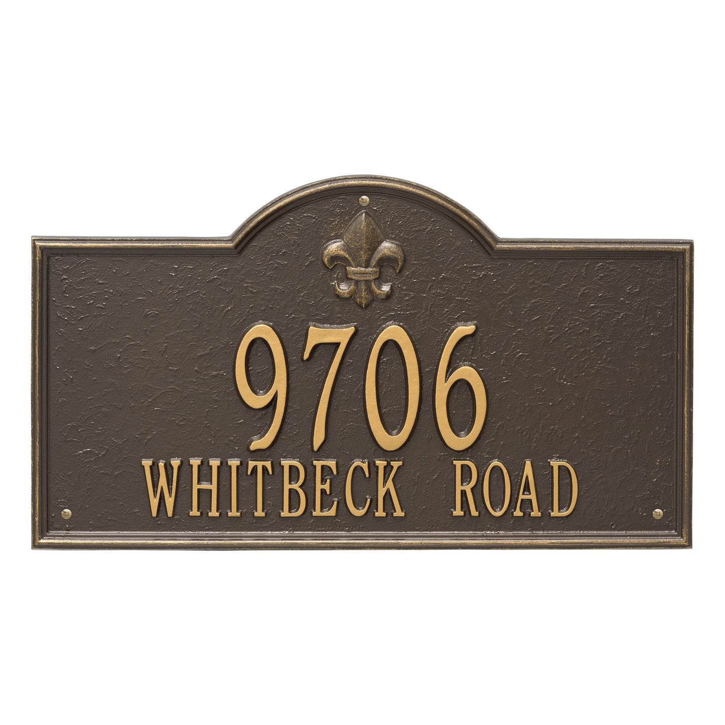 Whitehall Products Bayou Vista Estate Wall Plaque Two Lines Pewter Silver