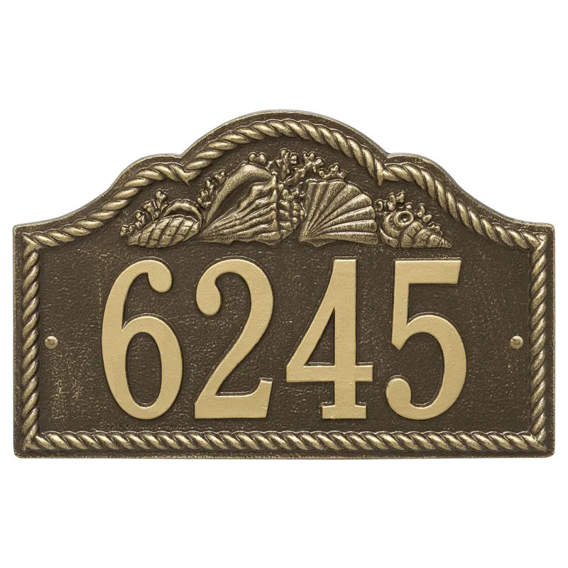 Whitehall Products Personalized Rope Shell Arch Wall Plaque One Line Antique Copper