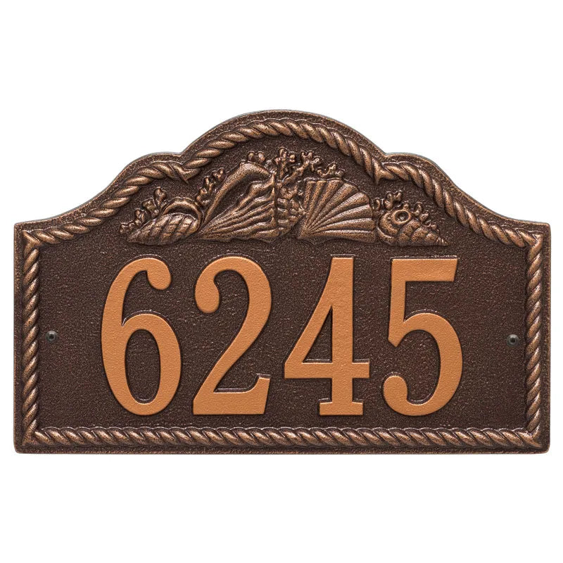Whitehall Products Personalized Rope Shell Arch Wall Plaque One Line Black/gold