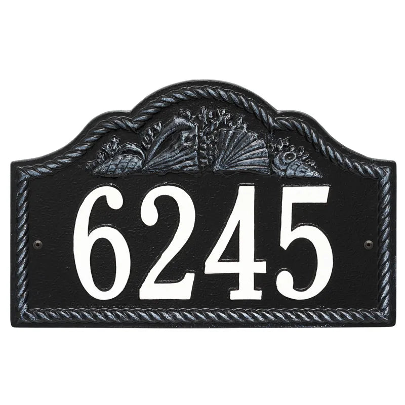 Whitehall Products Personalized Rope Shell Arch Wall Plaque One Line Green/gold