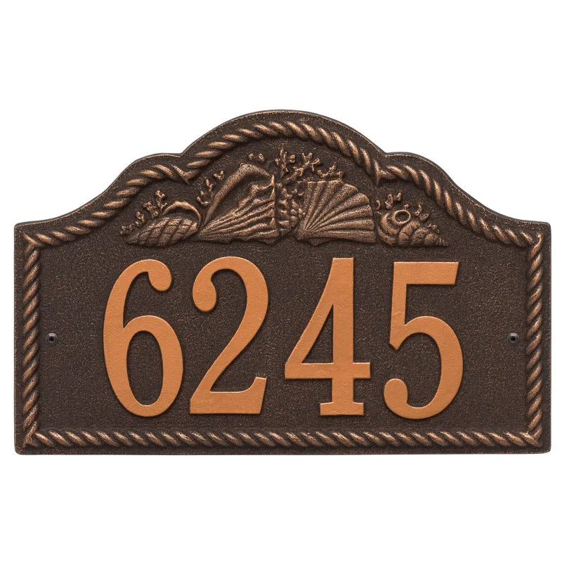 Whitehall Products Personalized Rope Shell Arch Wall Plaque One Line Bronze/gold