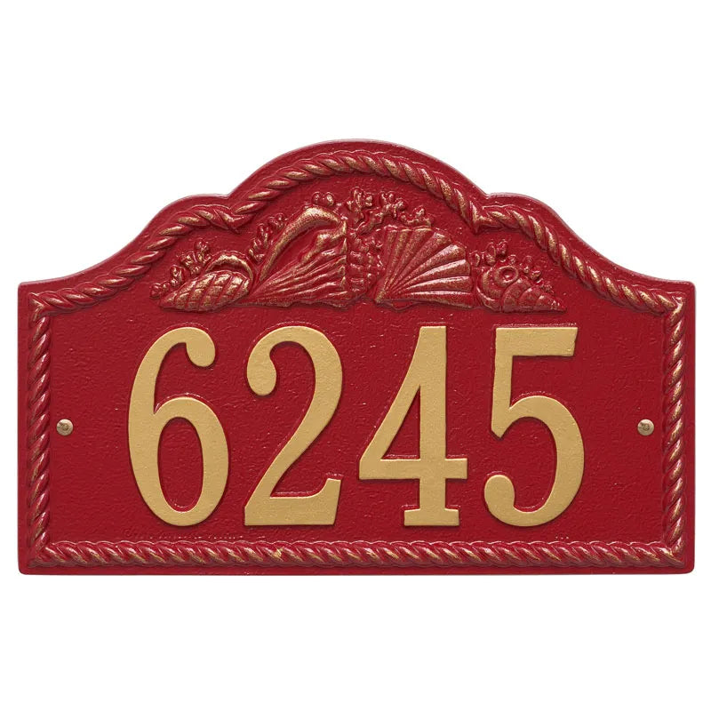 Whitehall Products Personalized Rope Shell Arch Wall Plaque One Line White/gold
