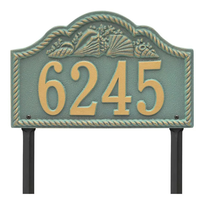 Whitehall Products Personalized Rope Shell Arch Plaque Lawn One Line