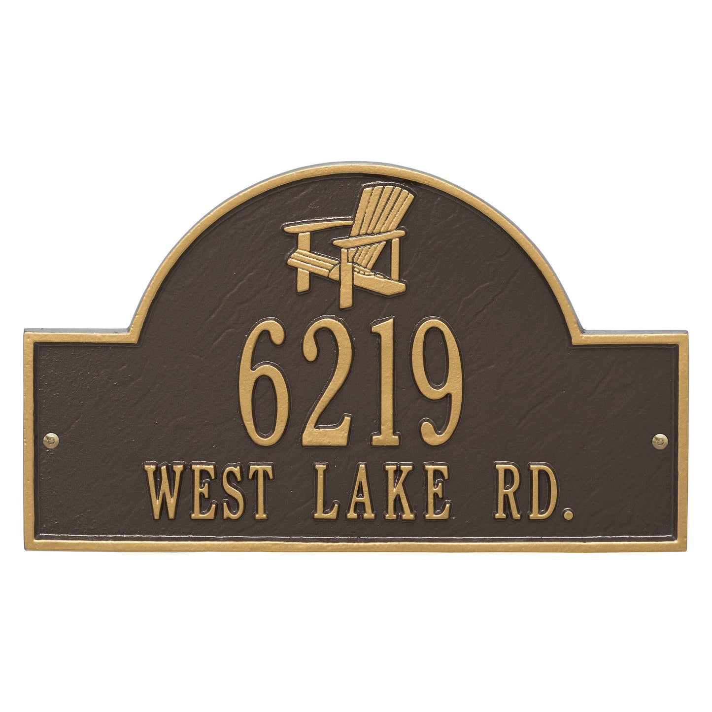 Whitehall Products Adirondack Arch Marker Standard Wall Plaque 2 Lines Pewter Silver