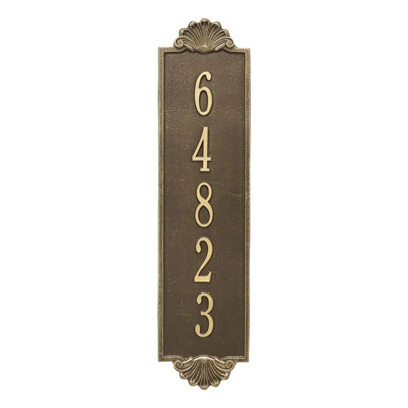 Whitehall Products Personalized Shell Vertical Estate Wall Plaque One Line Antique Copper