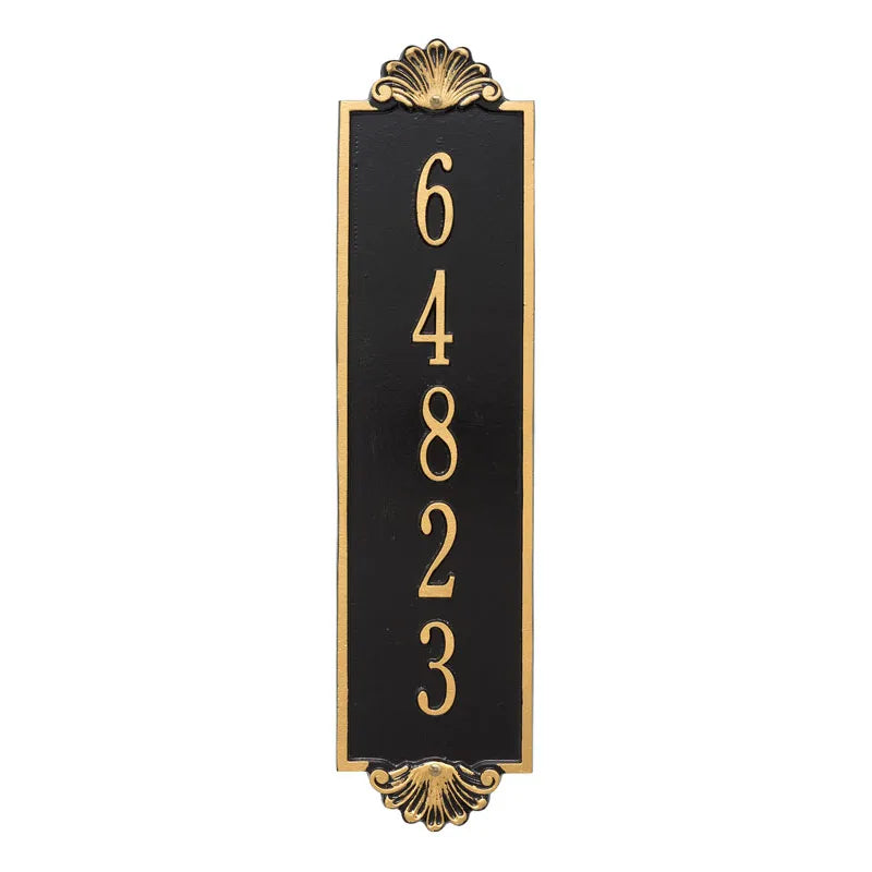 Whitehall Products Personalized Shell Vertical Estate Wall Plaque One Line Black/silver