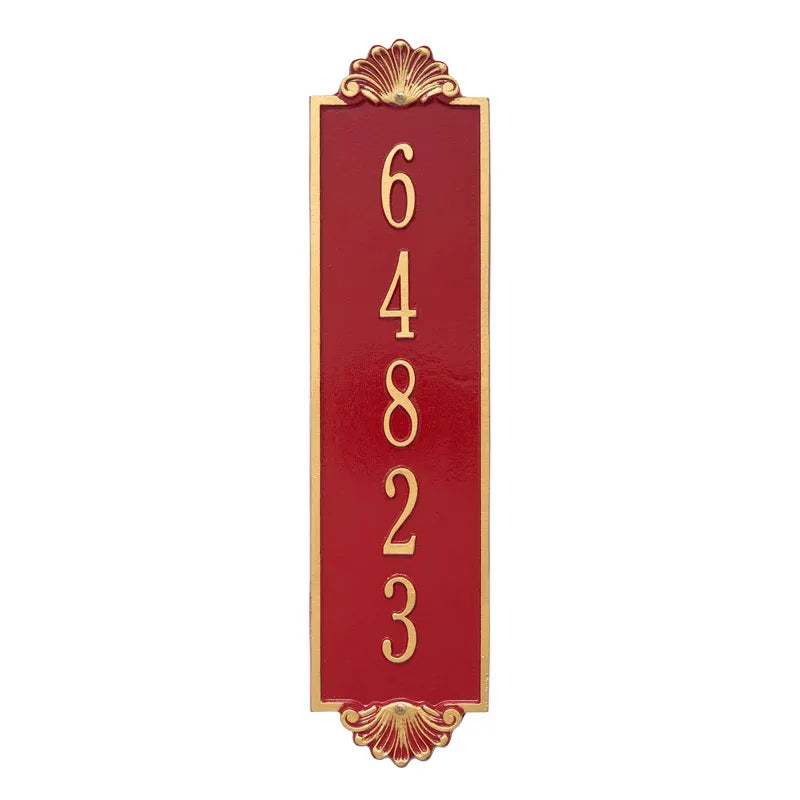 Whitehall Products Personalized Shell Vertical Estate Wall Plaque One Line Antique Brass