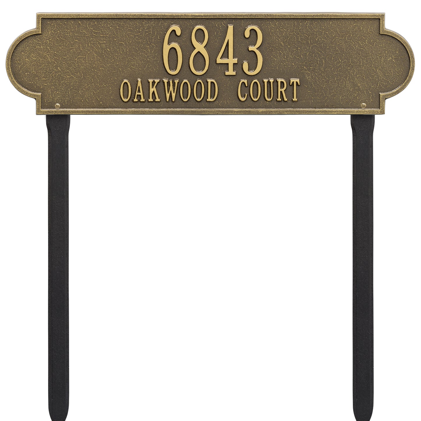Whitehall Products Personalized Richmond Estate Lawn Plaque Two Line Black/white
