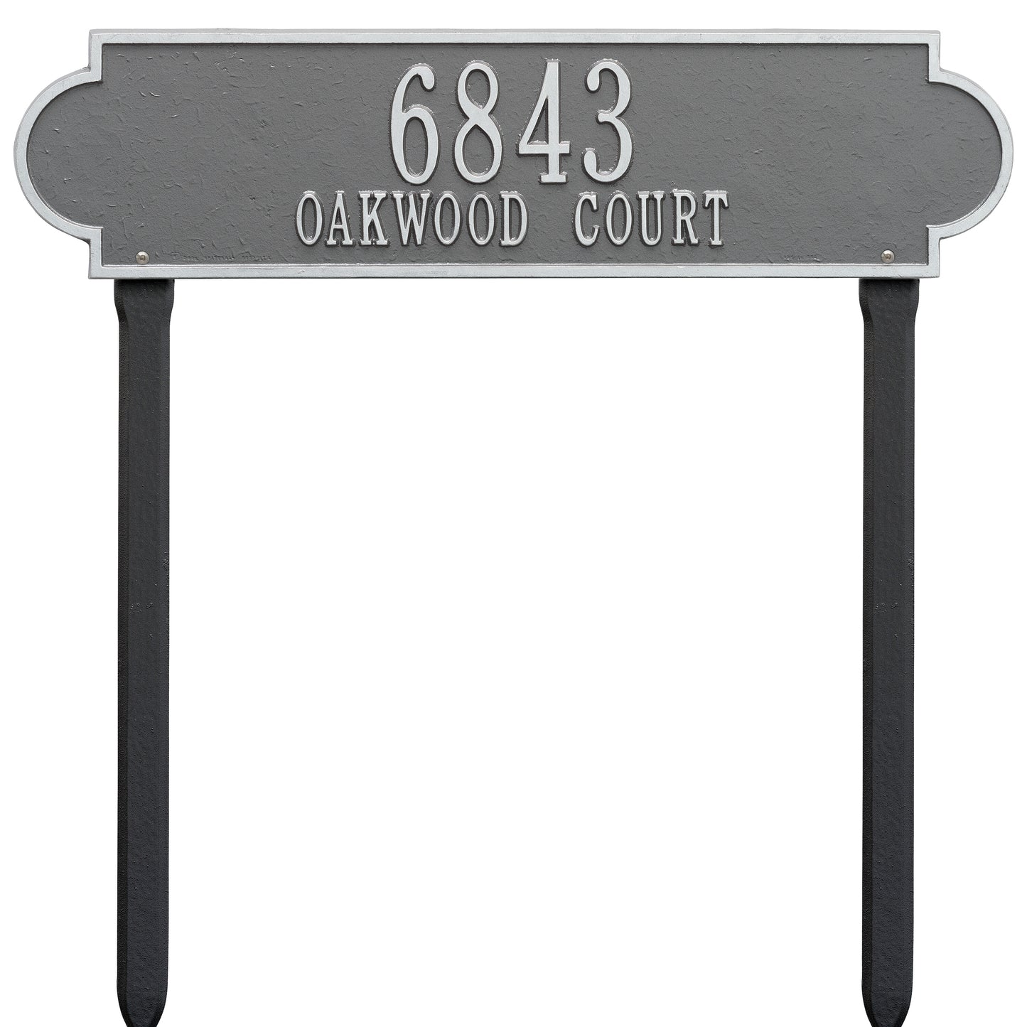 Whitehall Products Personalized Richmond Estate Lawn Plaque Two Line Black/silver