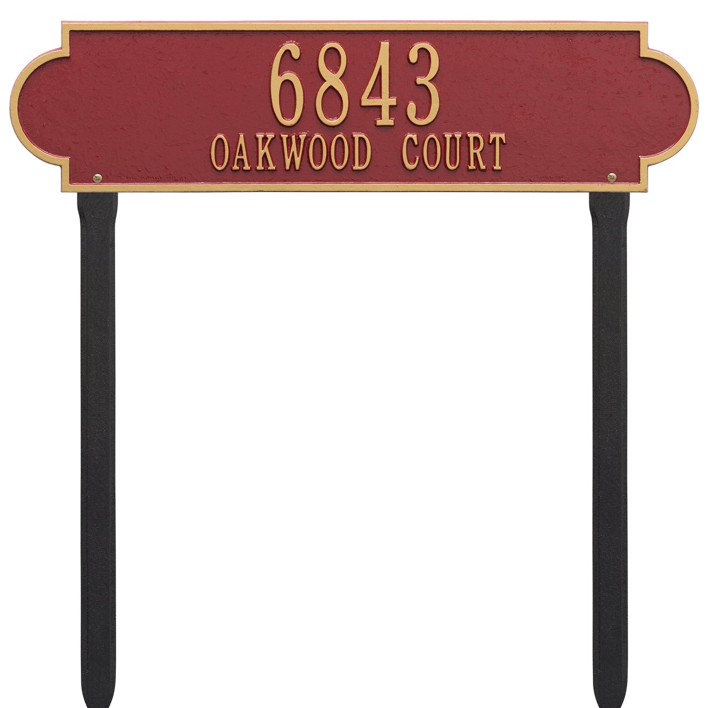 Whitehall Products Personalized Richmond Estate Lawn Plaque Two Line Black/gold