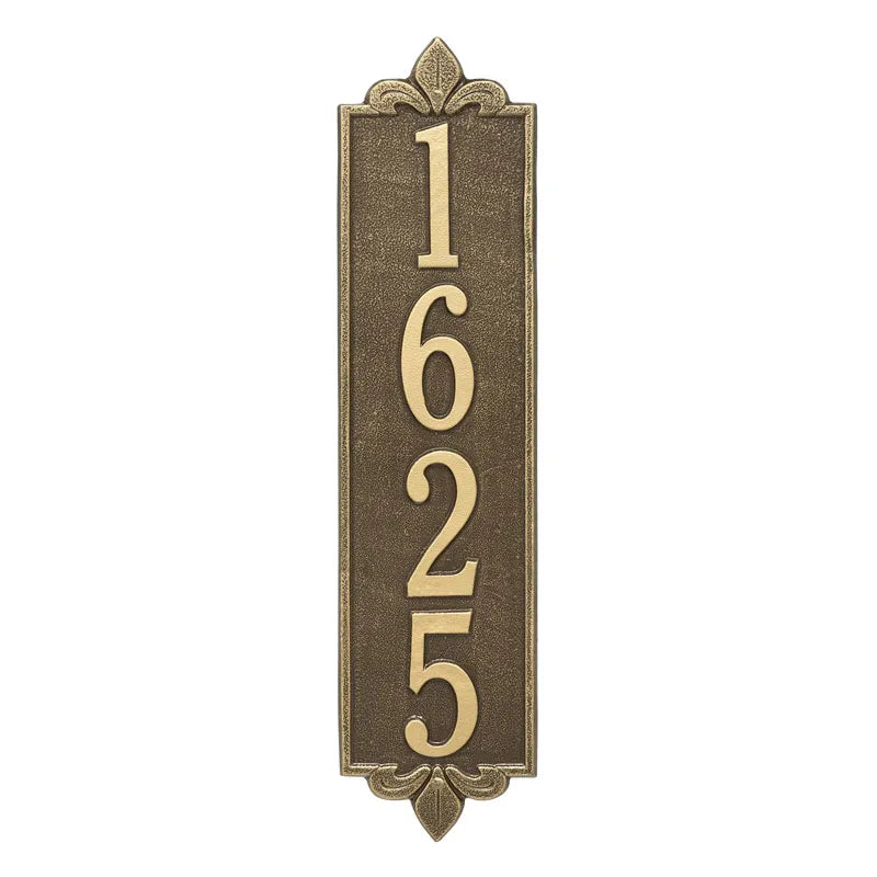 Whitehall Products Personalized Lyon Vertical Estate Wall Plaque One Line Antique Copper