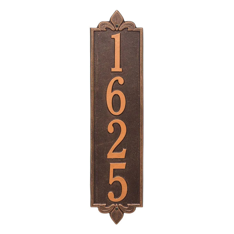 Whitehall Products Personalized Lyon Vertical Estate Wall Plaque One Line Black/gold