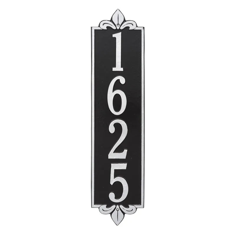 Whitehall Products Personalized Lyon Vertical Estate Wall Plaque One Line Black/white