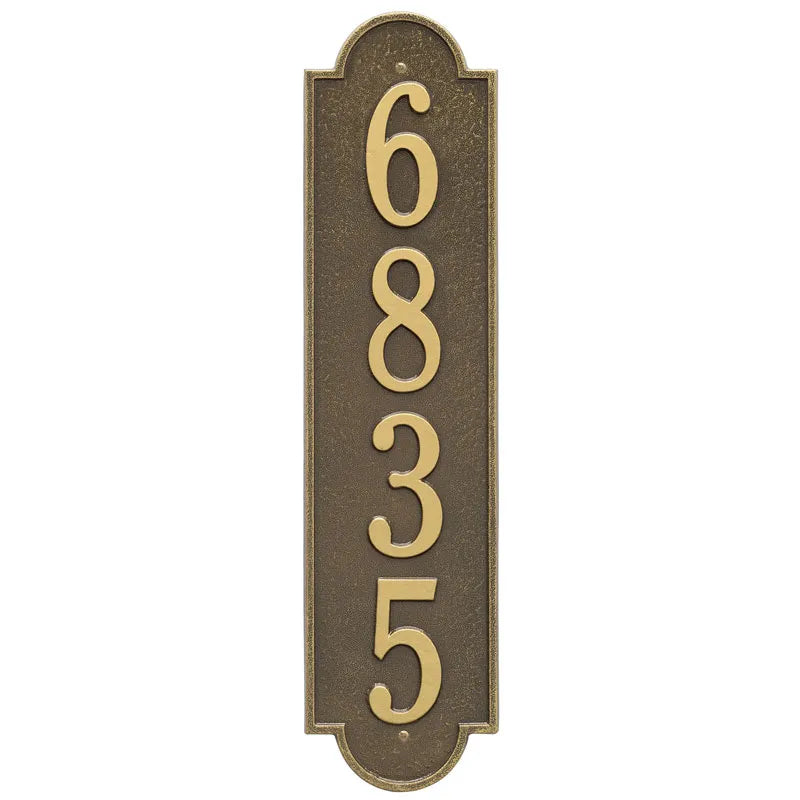 Whitehall Products Personalized Richmond Vertical Estate Wall Plaque One Line Antique Copper