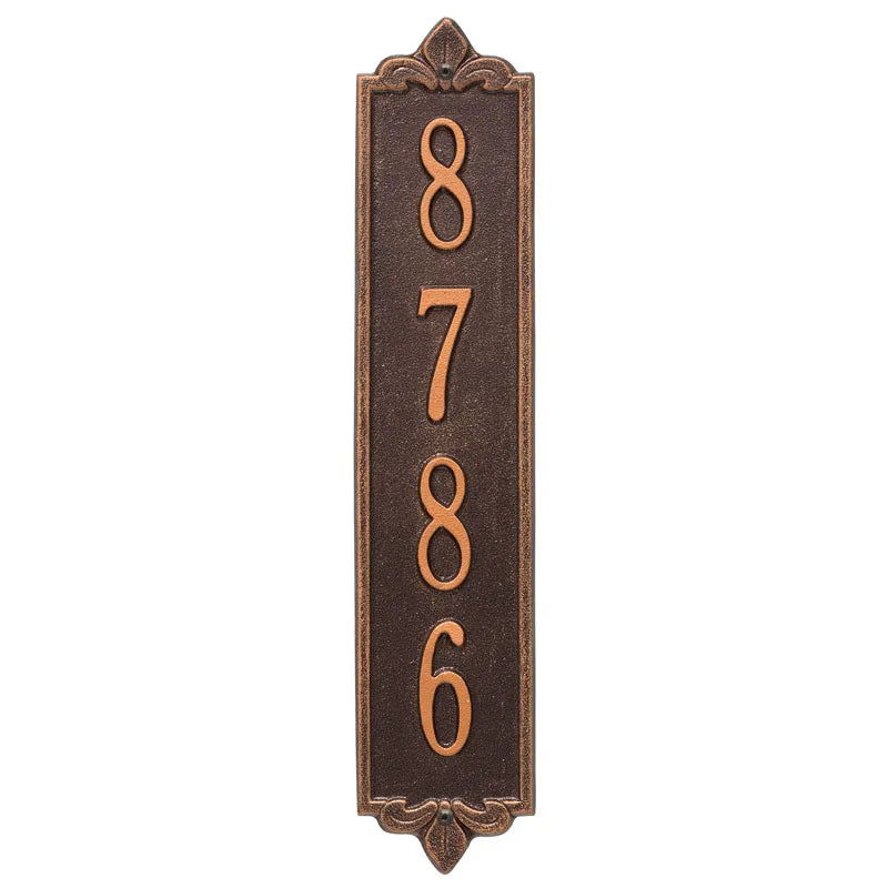Whitehall Products Personalized Lyon Vertical Wall Plaque One Line White/gold