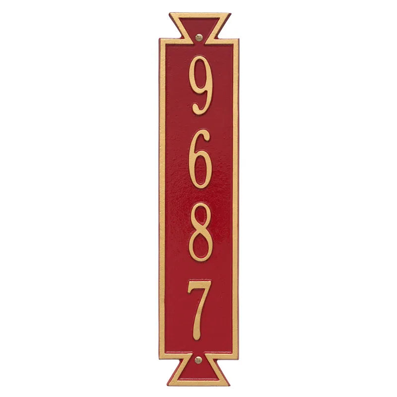 Whitehall Products Personalized Exeter Vertical Wall Plaque One Line White/gold