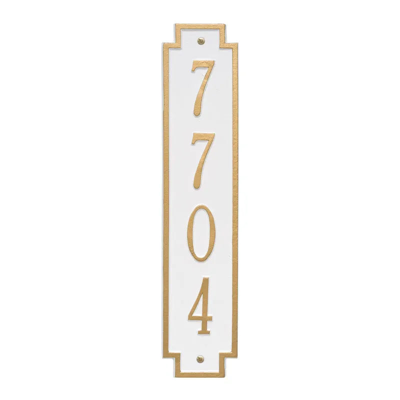 Whitehall Products Personalized Windsor Vertical Wall Plaque One Line Black/white